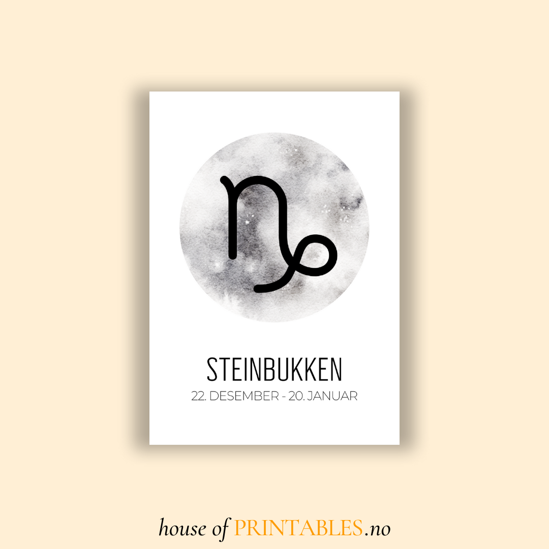 Stjernetegn - Steinbukken – HouseofPrintables.no