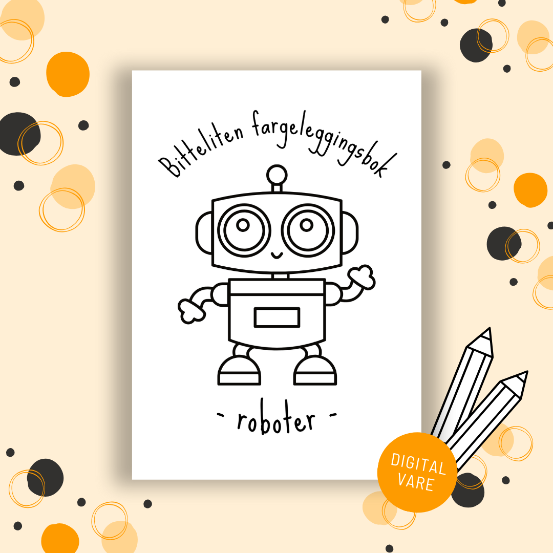 Bitteliten fargeleggingsbok - Roboter