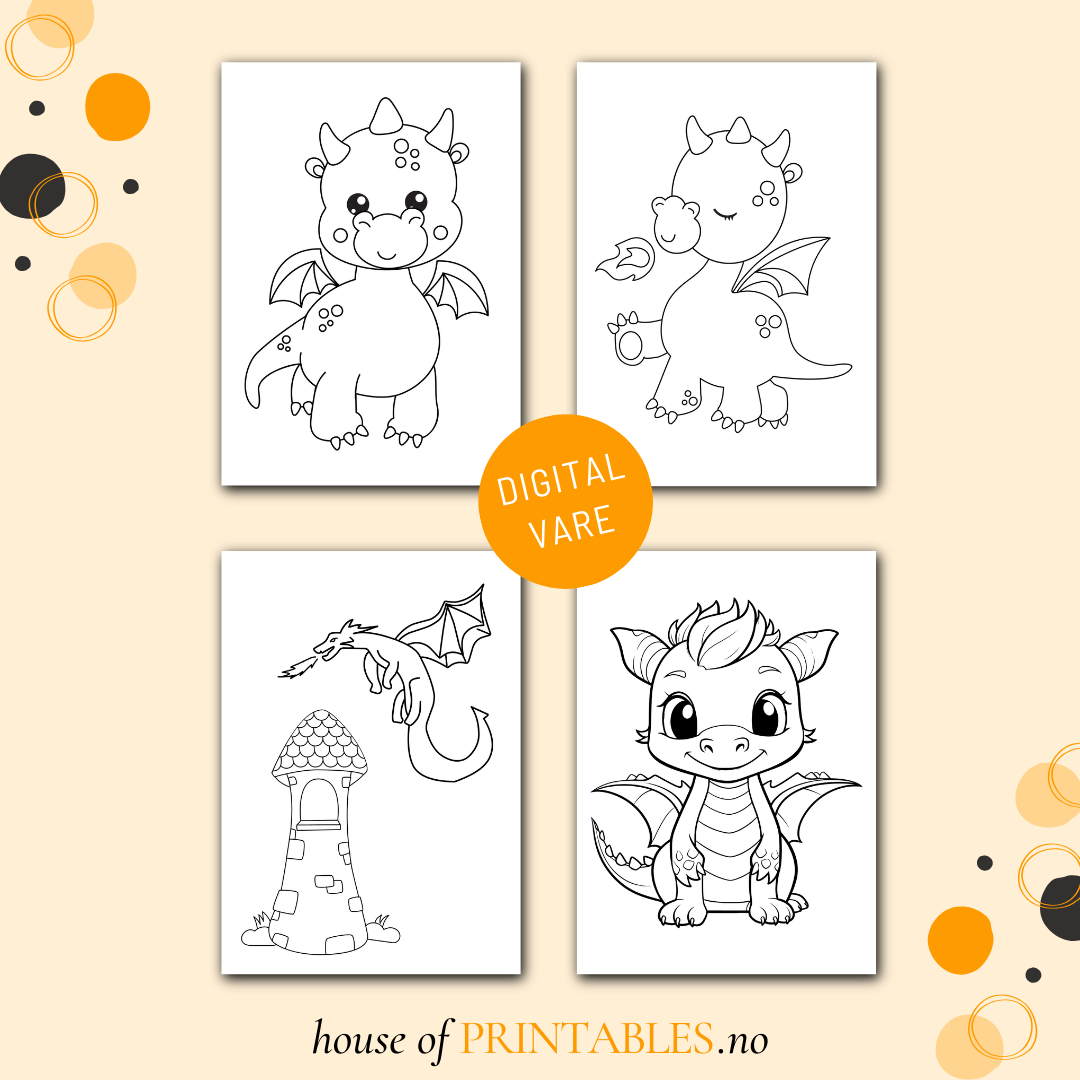 Bitteliten fargeleggingsbok - Drager