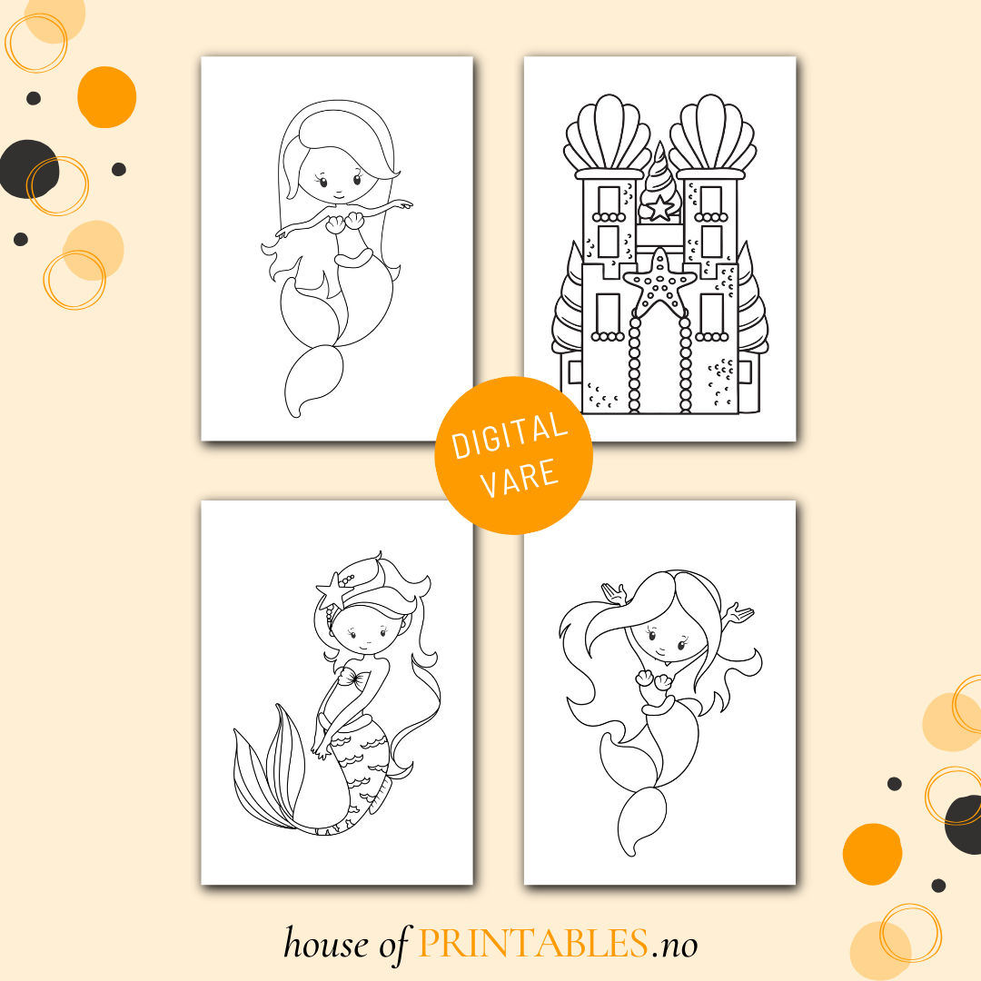 Bitteliten fargeleggingsbok - Havfruer