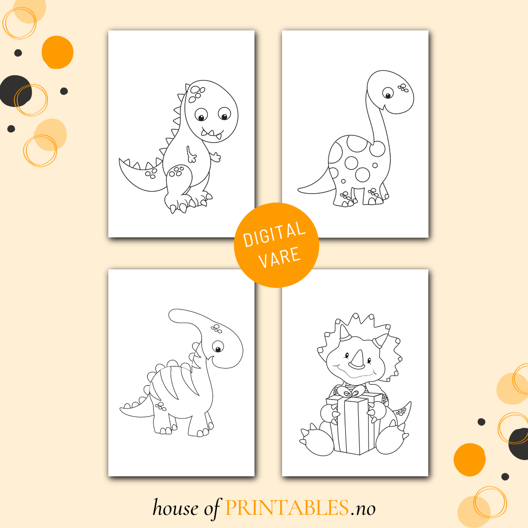Bitteliten fargeleggingsbok - Dinosaurer