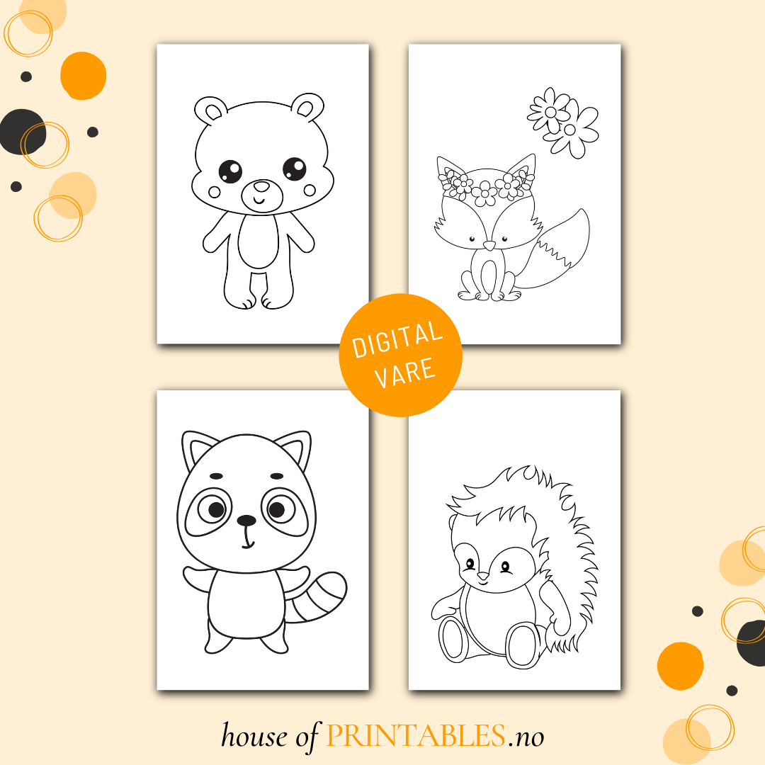 Bitteliten fargeleggingsbok - Skogsdyr