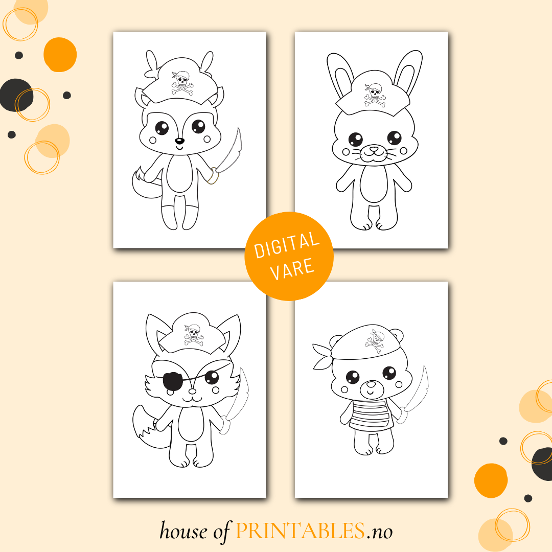 Bitteliten fargeleggingsbok - Pirater