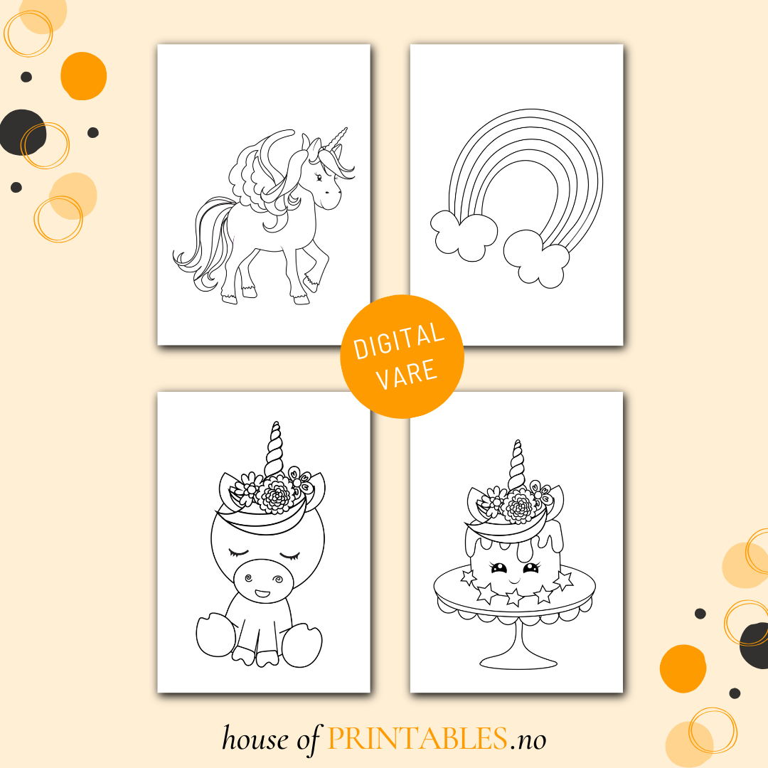 Bitteliten fargeleggingsbok - Enhjørninger