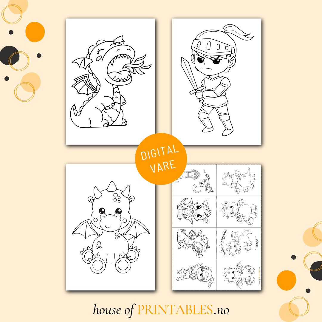 Bitteliten fargeleggingsbok - Drager