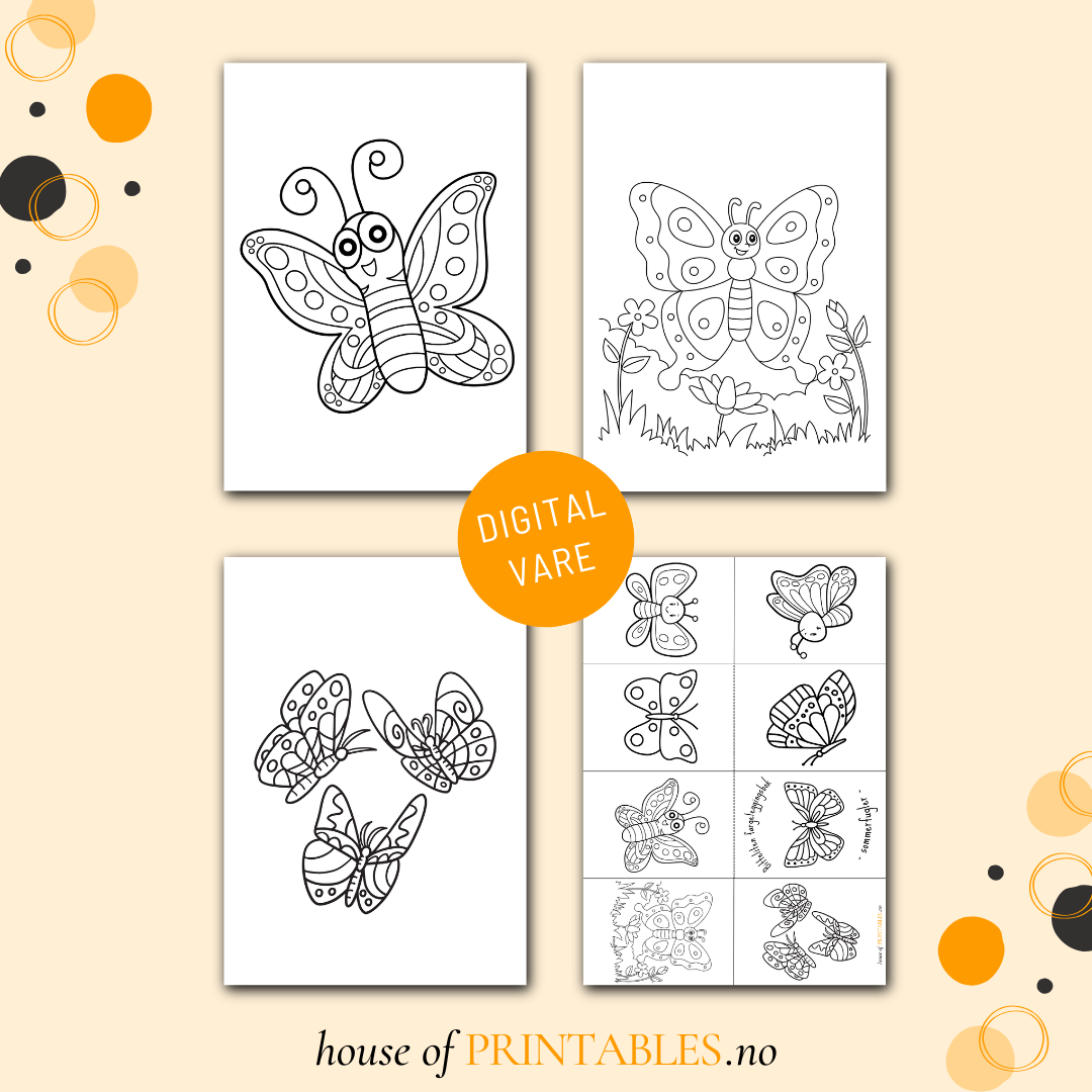 Bitteliten fargeleggingsbok - Sommerfugler