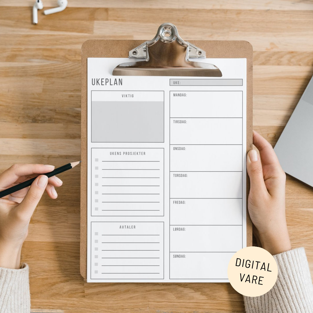 Organisering - Ukeplan