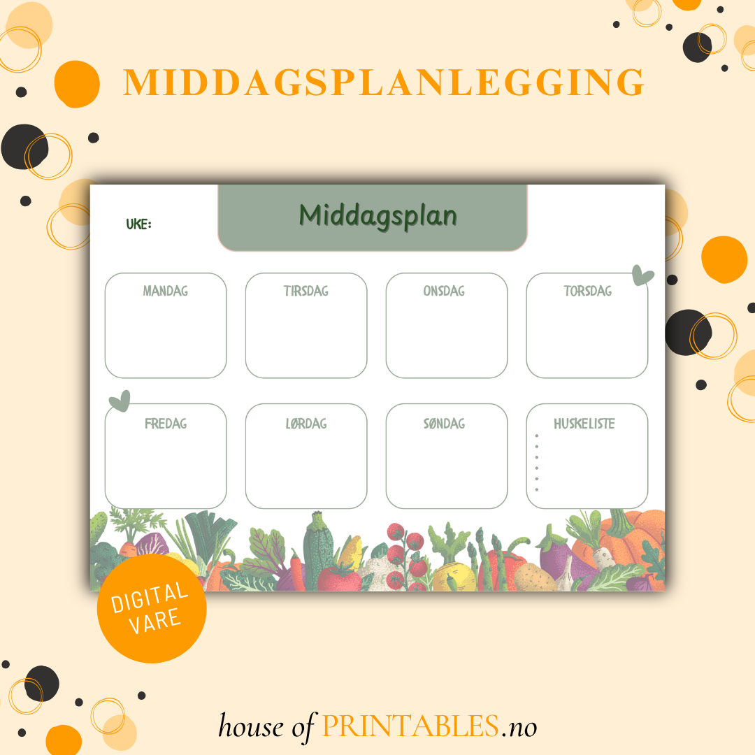 Organisering - Middagsplanlegging