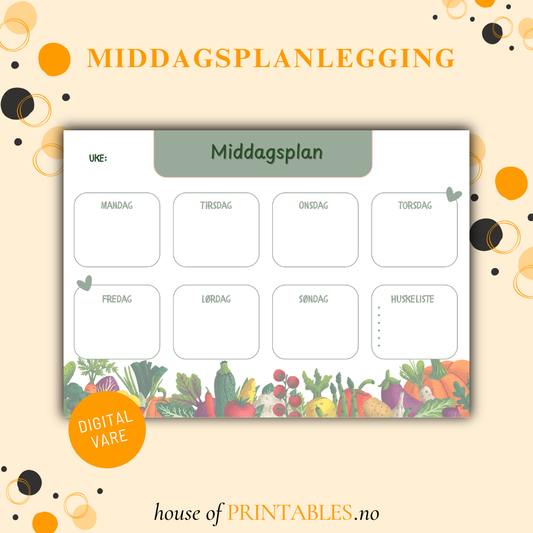 Organisering - Middagsplanlegging