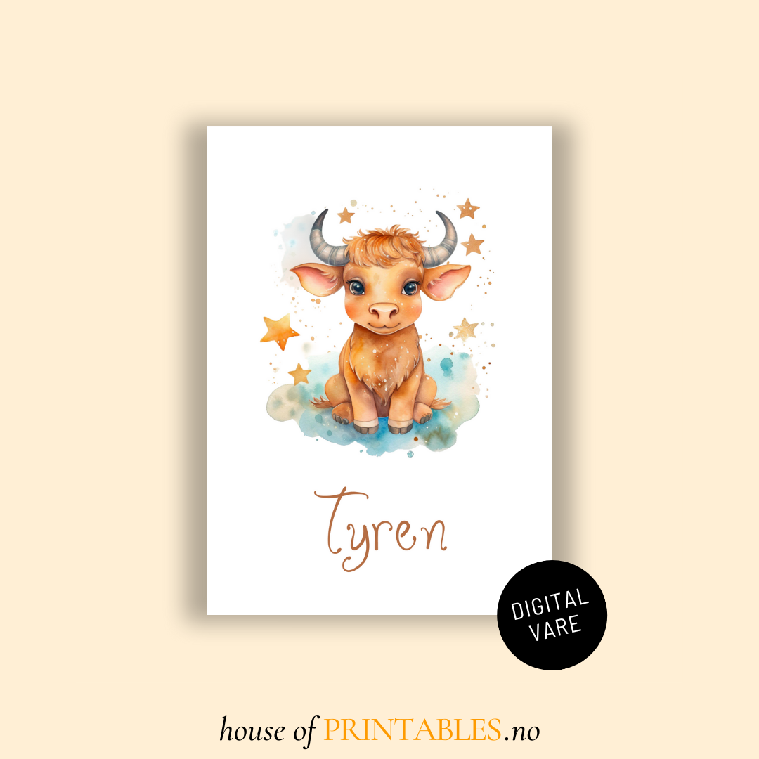 Tyren Stjernetegn - Tyren – HouseofPrintables.no