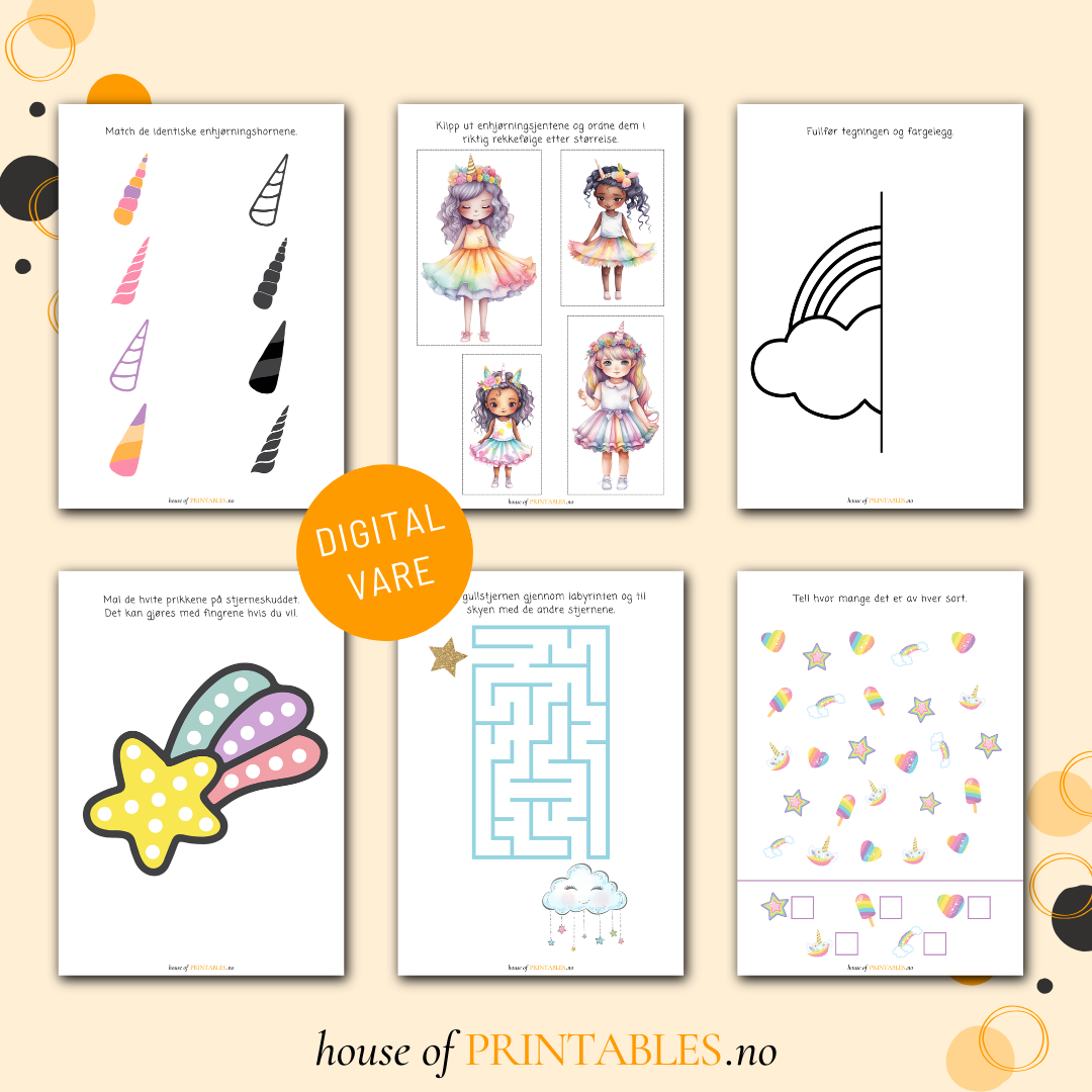 Aktivitetshefte - Enhjørninger