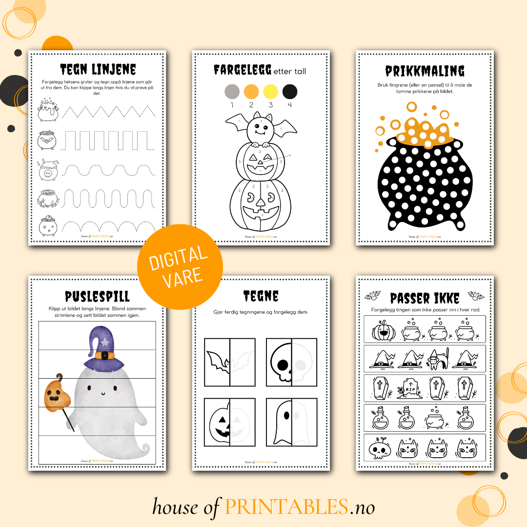 Halloween - Aktivitetshefte for barnehagebarn