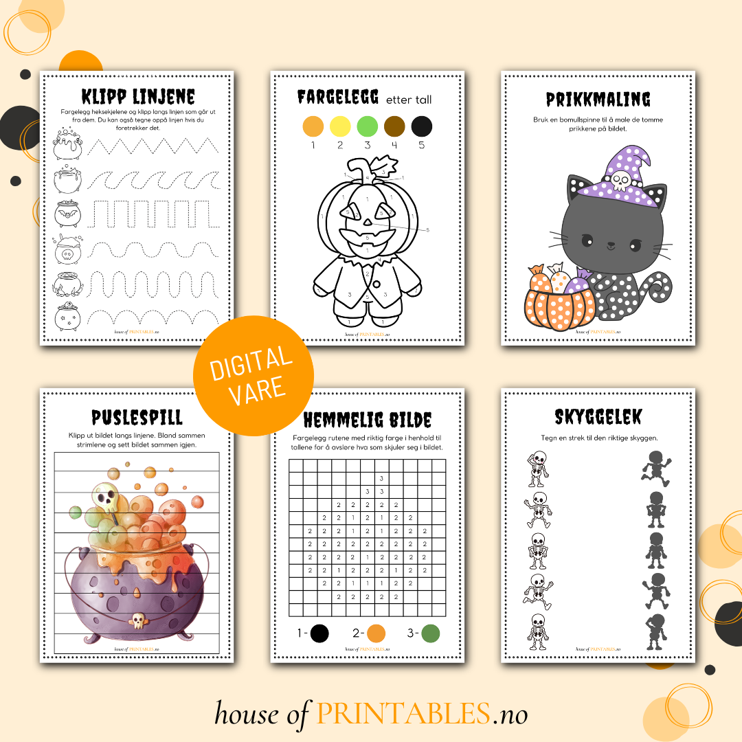 Halloween - Aktivitetshefte for barneskolebarn