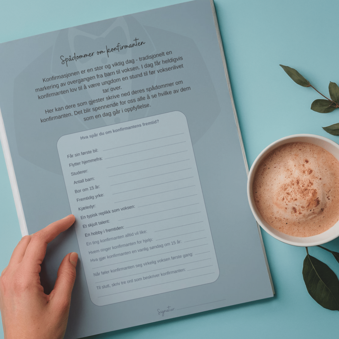 Spådomsark til konfirmasjon - Skjorte & slips